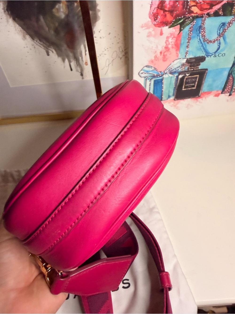 Marc Jacobs Bright Pink Compact Crossbody with Branded Strap - Picture 8 of 8